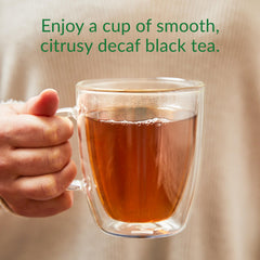 Natural bergamot oil and decaf leaves deliver citrus aroma without caffeine.