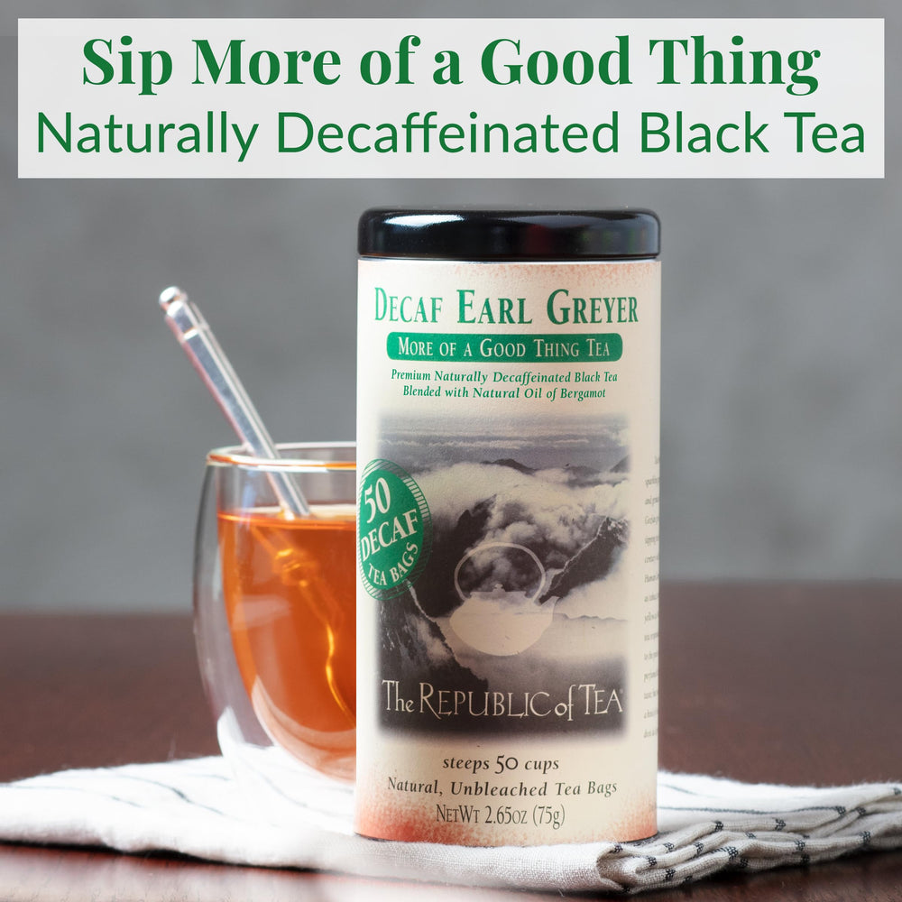 Brewing Earl Greyer Decaf: fragrant bergamot notes release during steeping.