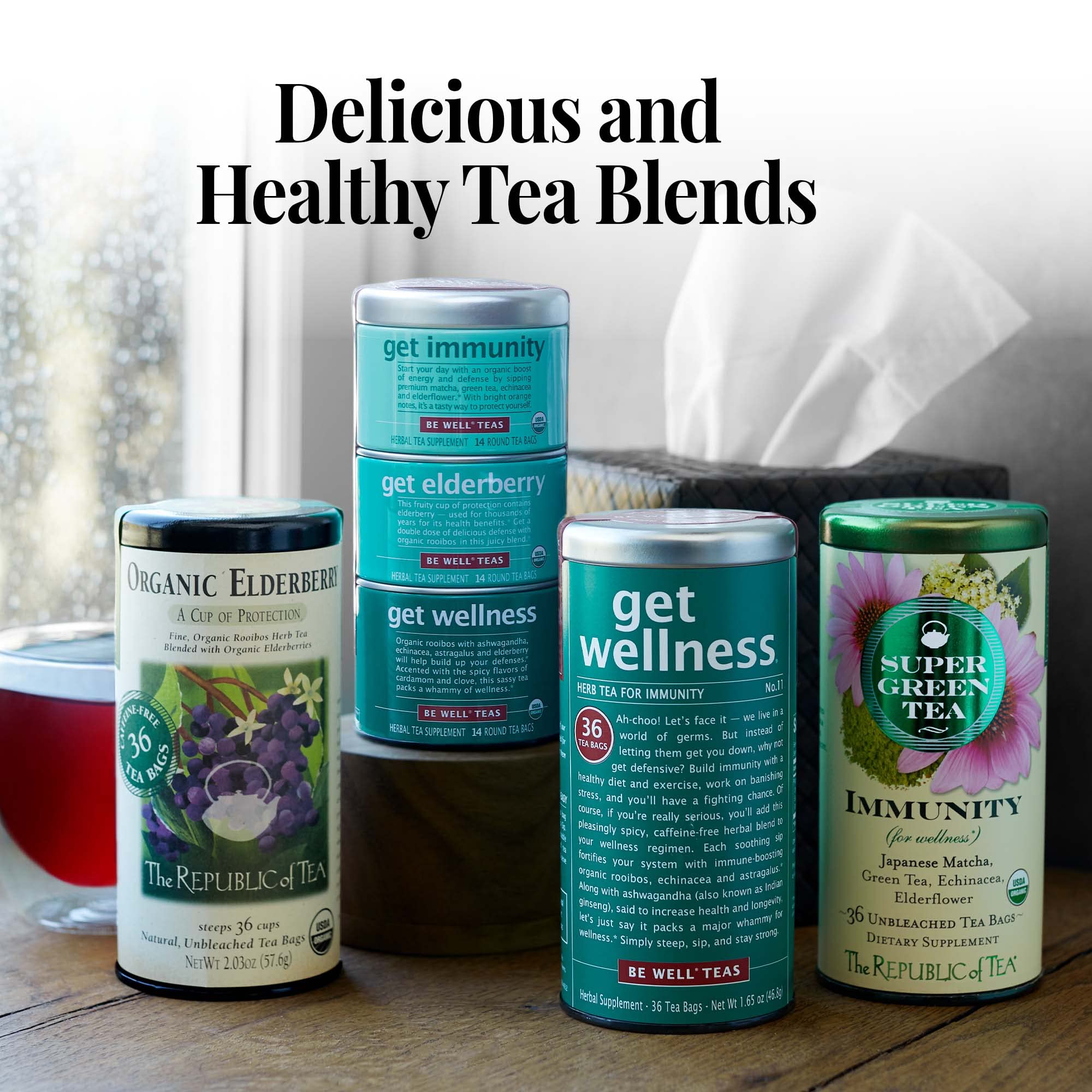 Cozy moment with The Republic of Tea elderberry tea mug, steam rising after a comforting sip.
