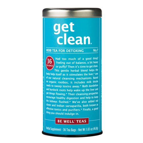 The Republic of Tea Get Clean No. 7 Red Tea brew setup for a soothing caffeine-free ritual.