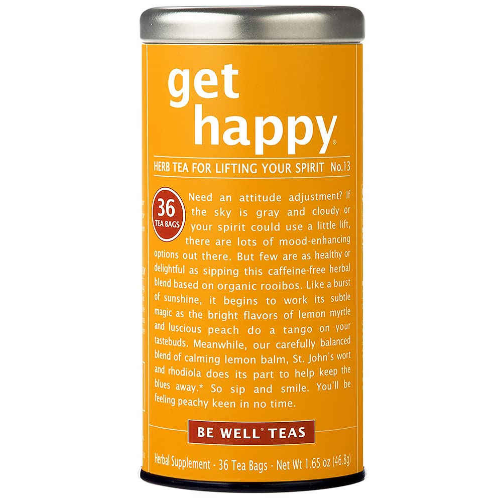 The Republic of Tea Get Happy No. 13 tea bags ready for a mood lift.