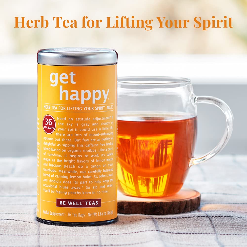 Get Happy No. 13 teacup steeping, a calm ritual.