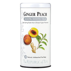 The Republic of Tea ginger-peach-white-tea-bag shows fragrant flavor for a relaxing break.