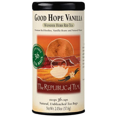 The Republic of Tea Good Hope Vanilla Rooibos tea bags for a caffeine-free sip