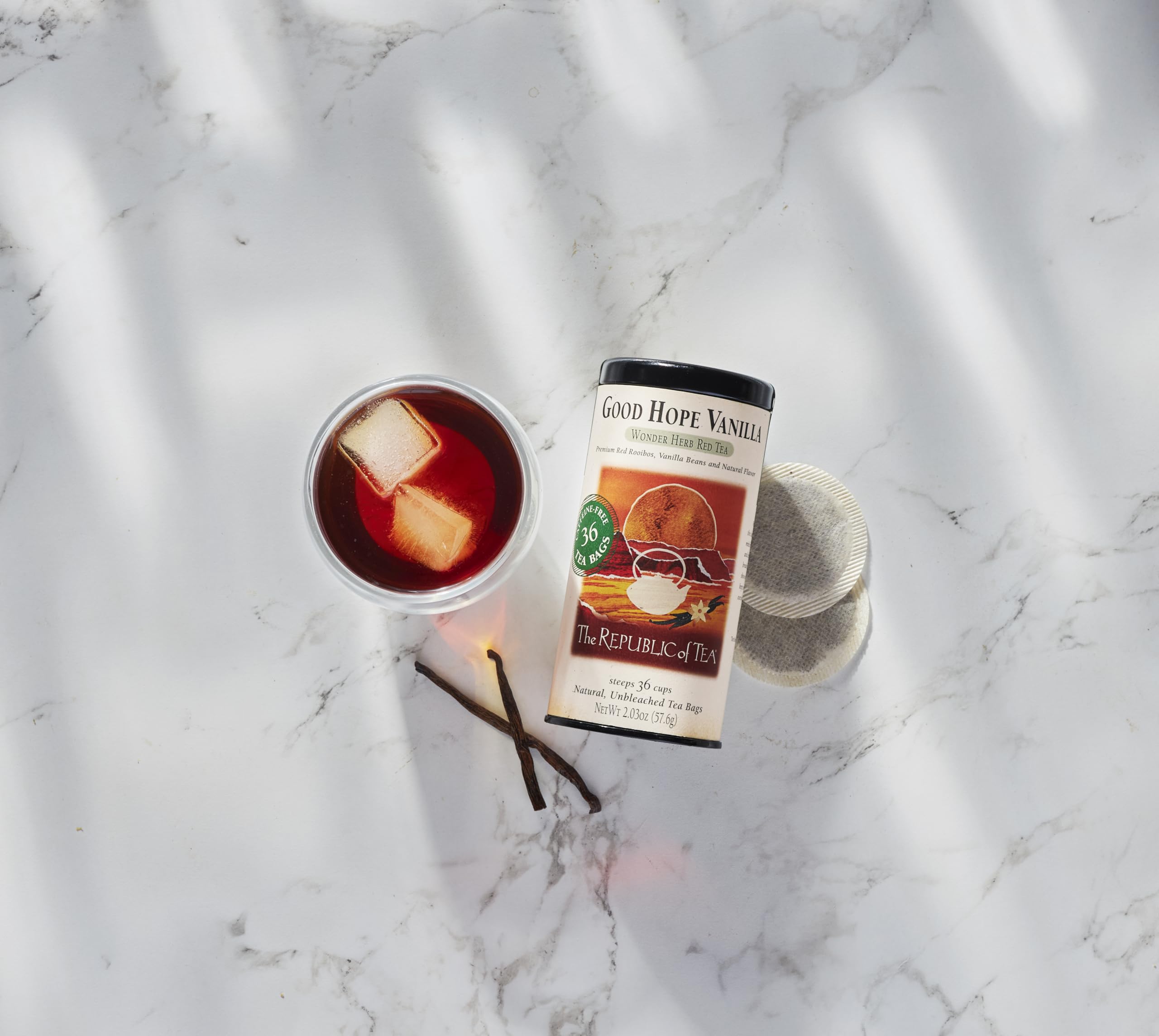 Chilled The Republic of Tea Good Hope Vanilla Red Tea served over ice