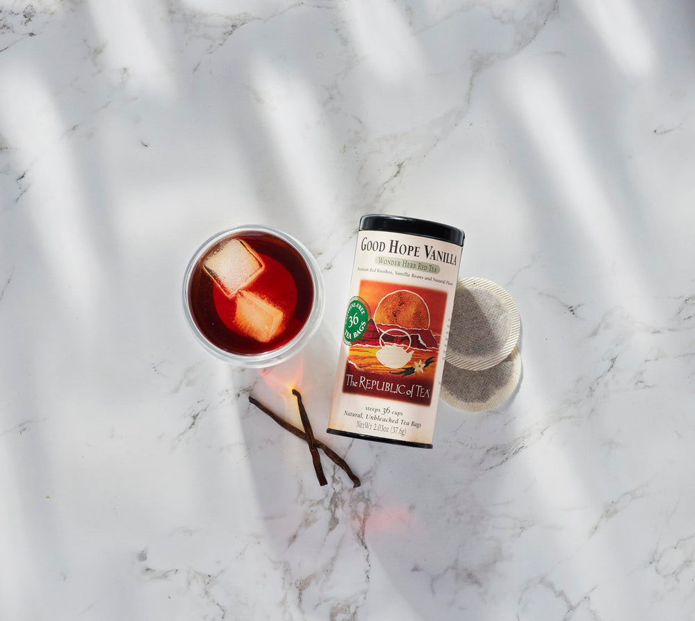 Chilled The Republic of Tea Good Hope Vanilla Red Tea served over ice