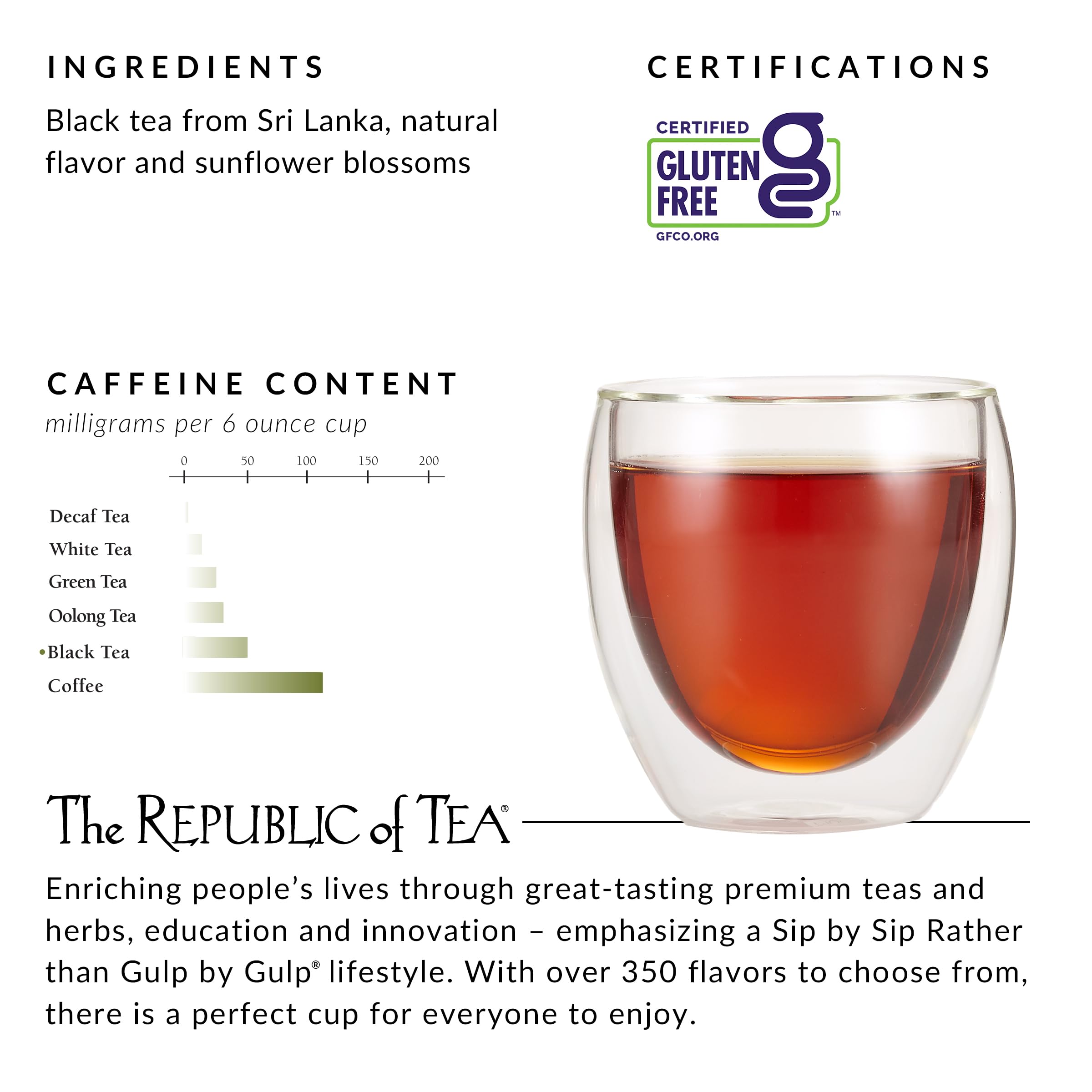 Iced tea serving with The Republic of Tea offering a cool, flavorful option.
