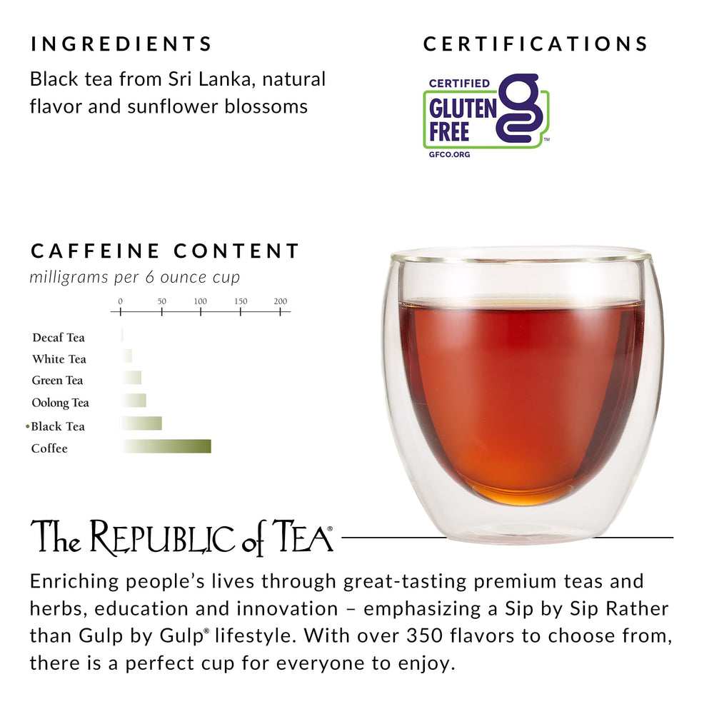 Iced tea serving with The Republic of Tea offering a cool, flavorful option.