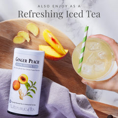 The Republic of Tea ingredients-ginger-peach-white-tea highlights natural flavors for a clean-tasting cup.
