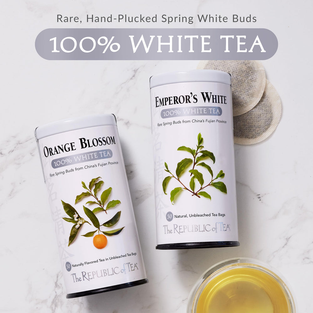 The Republic of Tea low-caffeine-cups-ginger-peach showcases a gentle energy lift without jitters.
