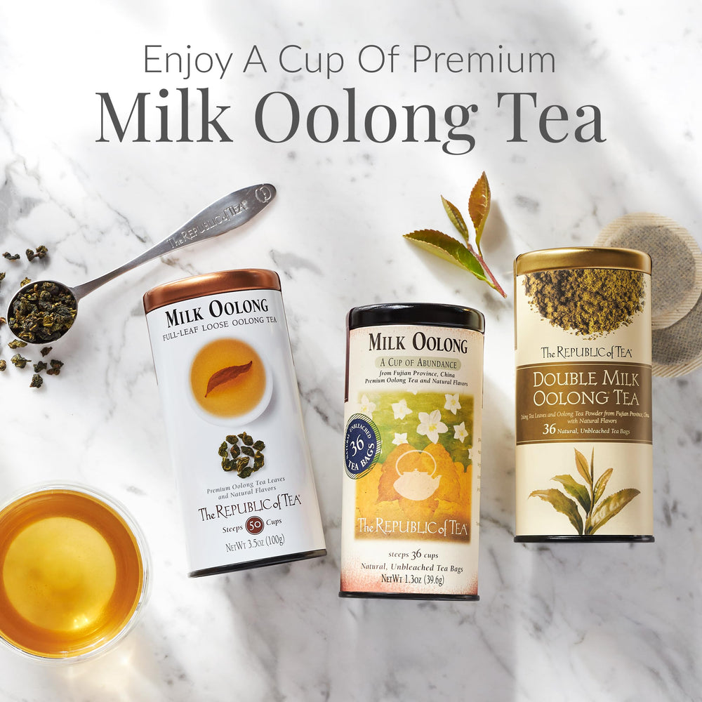 Milk Oolong tea bags steeping yields smooth, mellow flavor.