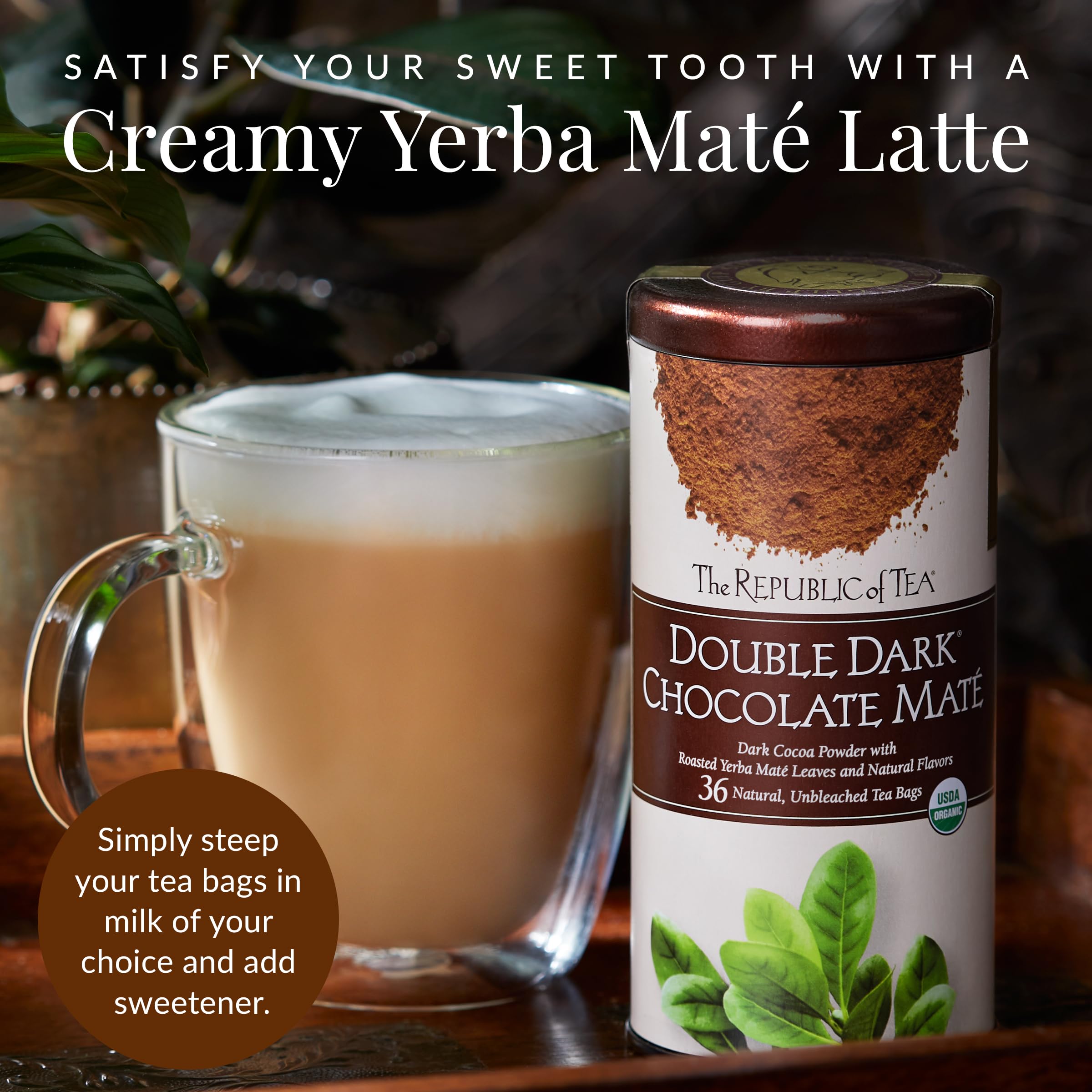 Ingredients list for The Republic of Tea Organic Double Dark Chocolate Mate