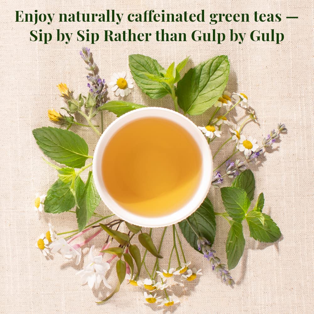 The Republic of Tea Jasmine Green Tea in hot steeped water releasing fragrance.