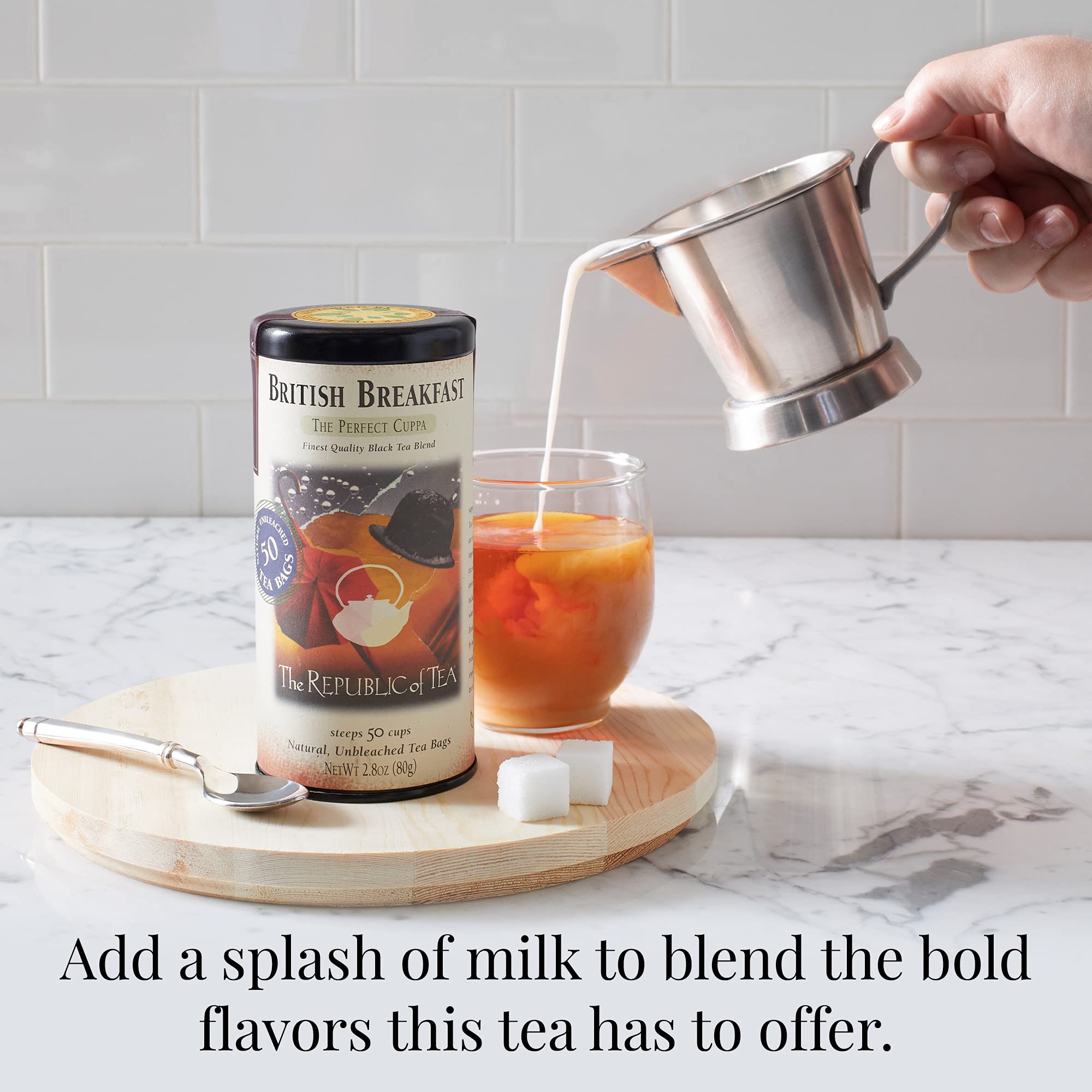 The Republic of Tea origin leaves blend from Assam, Sri Lanka, Darjeeling.
