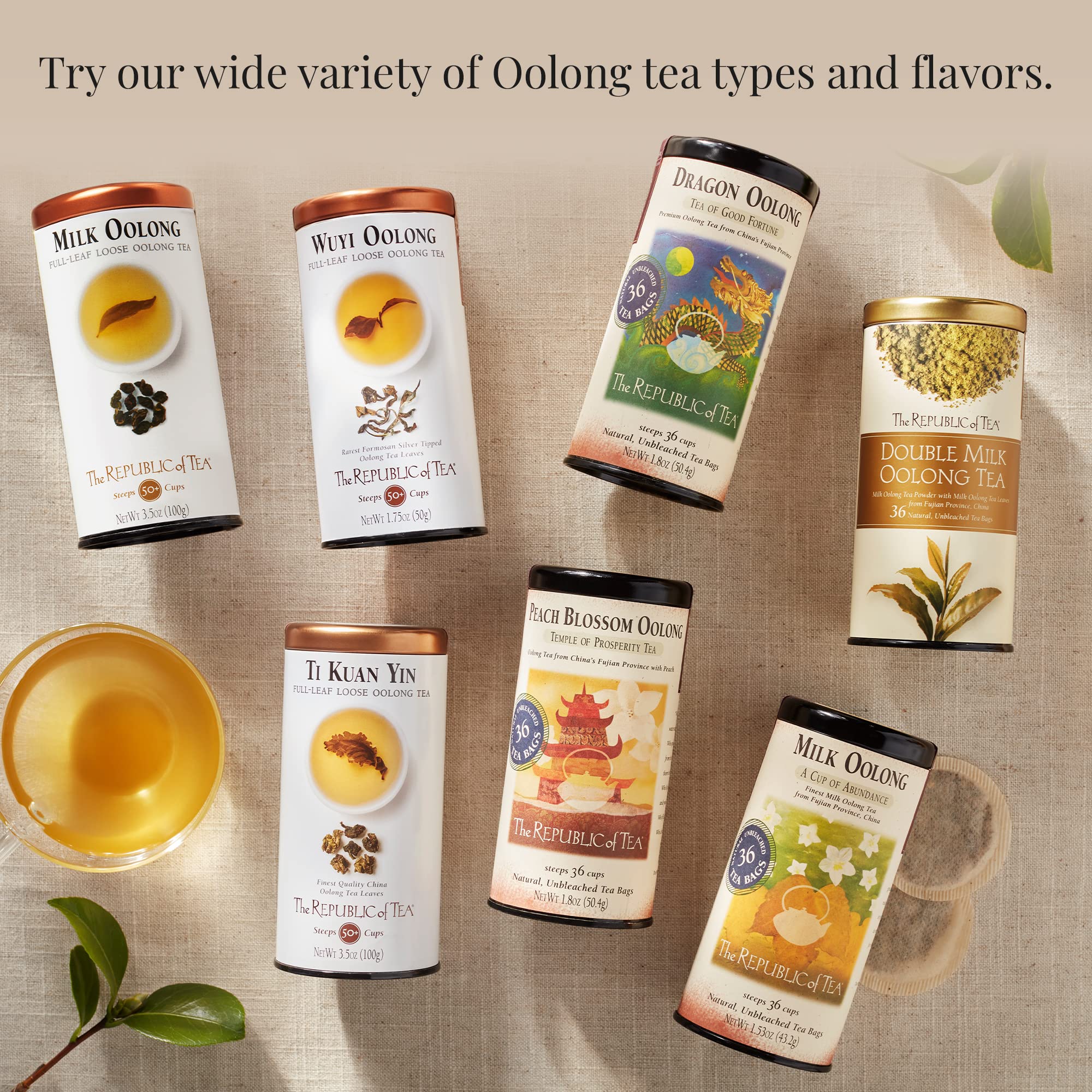 Calm tea moment with The Republic of Tea Peach Blossom Oolong ritual
