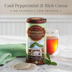 The Republic of Tea Peppermint Cuppa Chocolate steeping cup aroma.