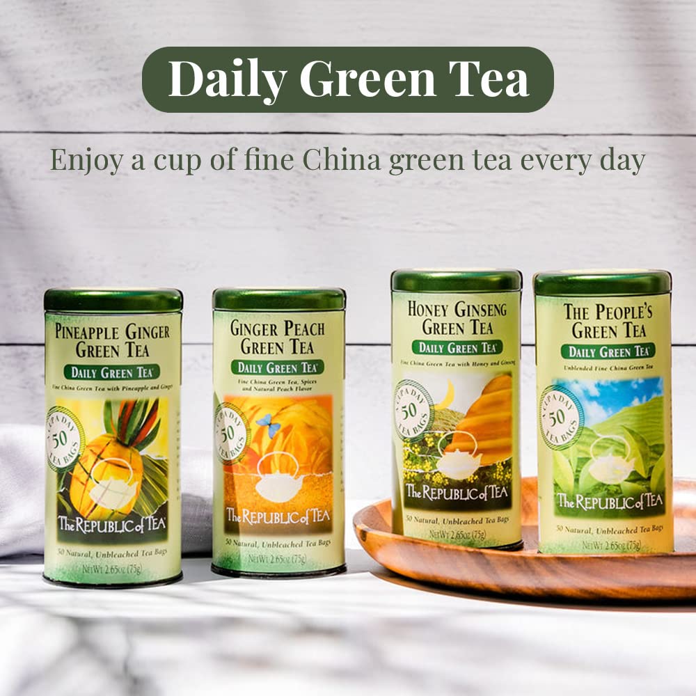 The Republic of Tea Pineapple Ginger Daily Green Tea spoon, precise brew for consistency