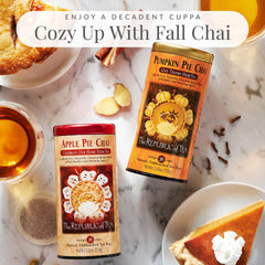 The Republic of Tea Rooibos Apple Spice tea showcases rich, natural flavors.