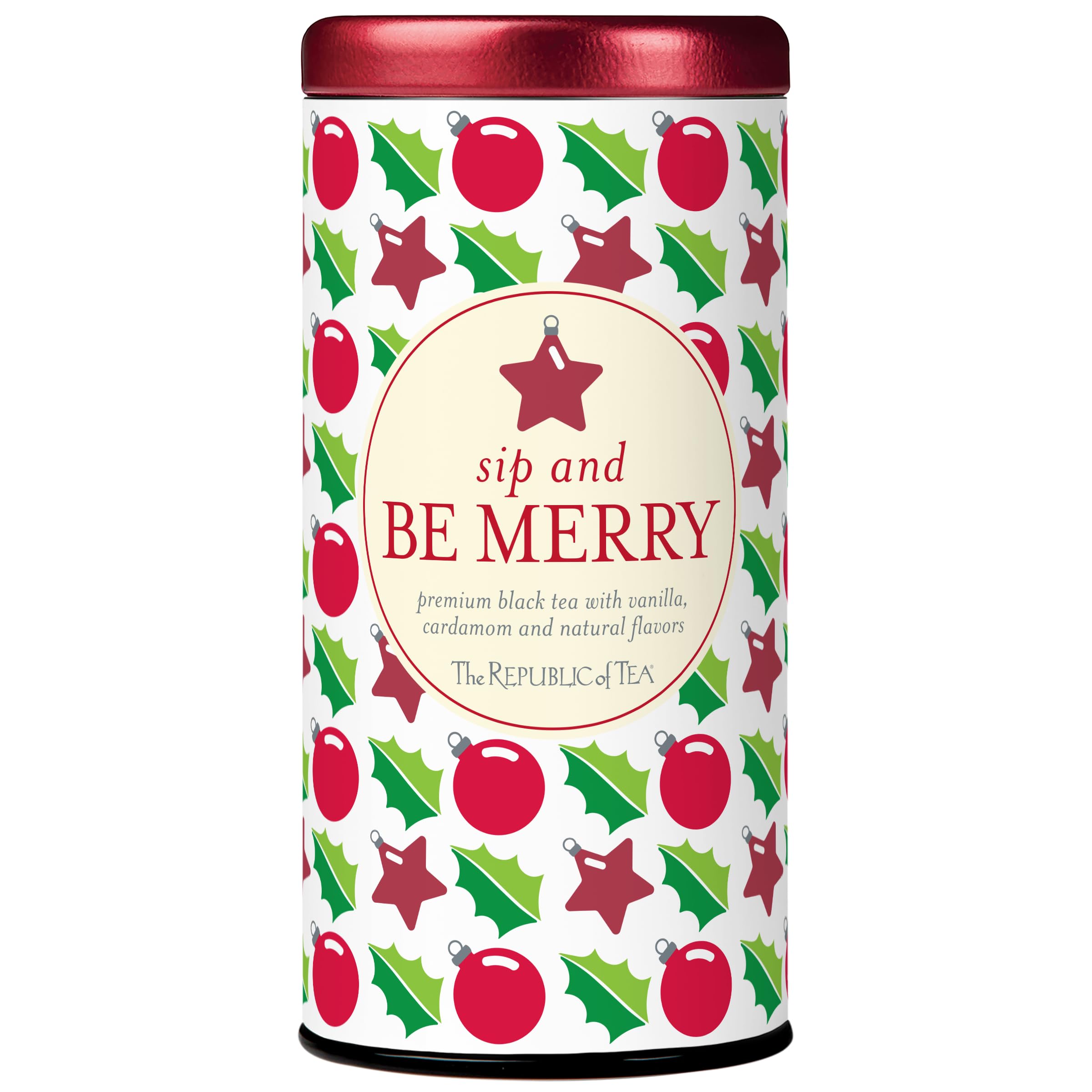 The Republic of Tea Sip and Be Merry cup highlighting festive flavors for cozy moments