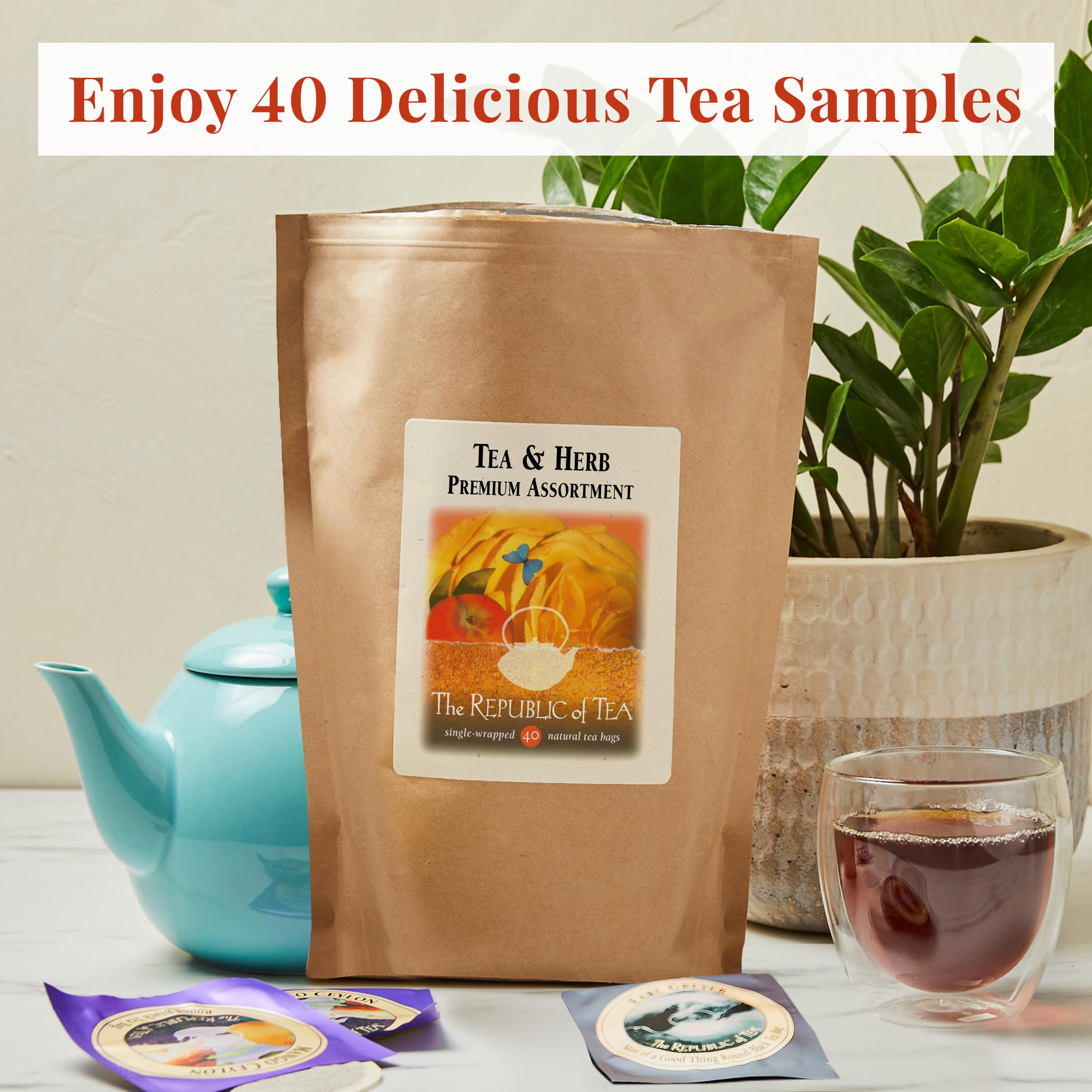 The Republic of Tea steeping instructions guide helps consistent brews.