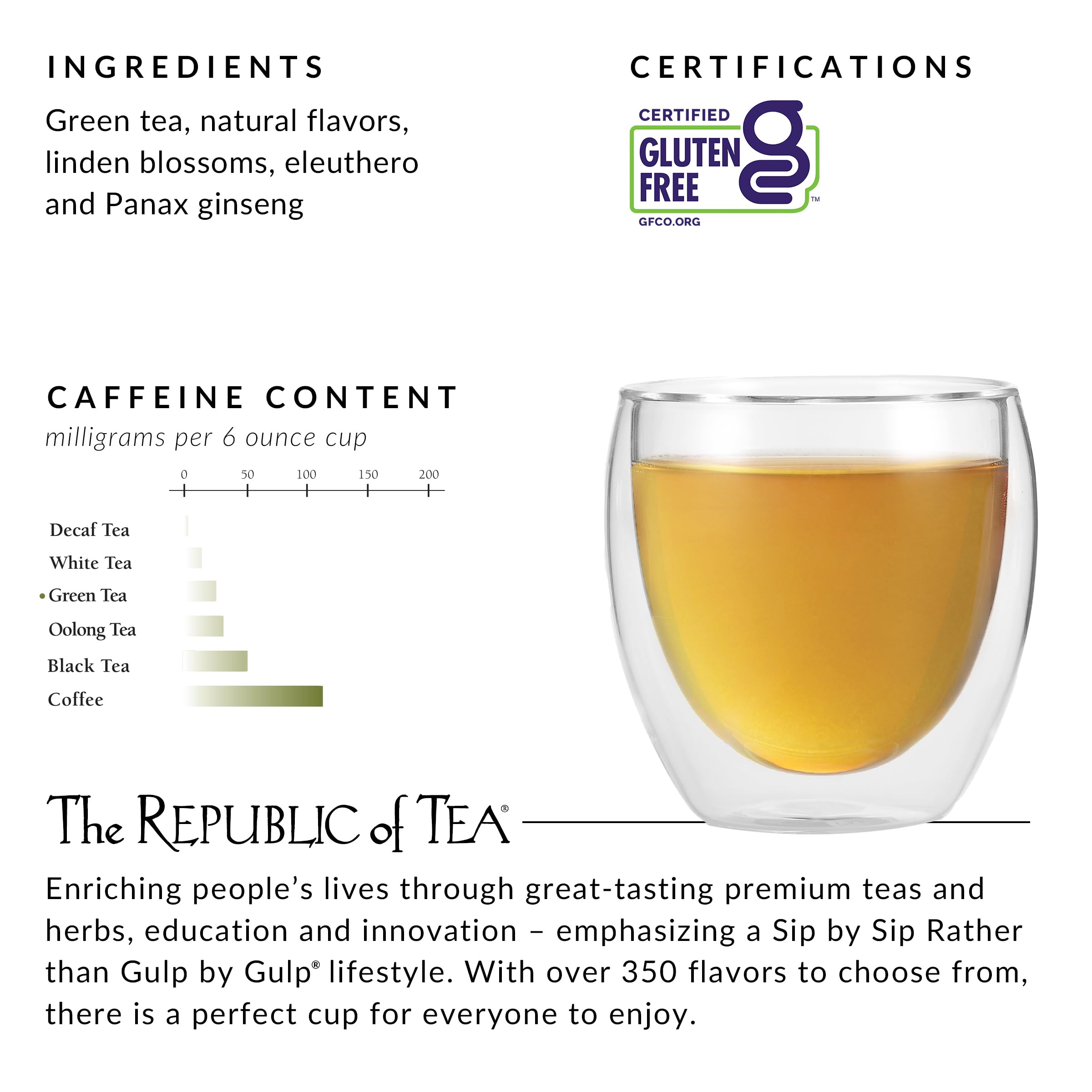 The Republic of Tea cup with a blossom evokes a calm moment.
