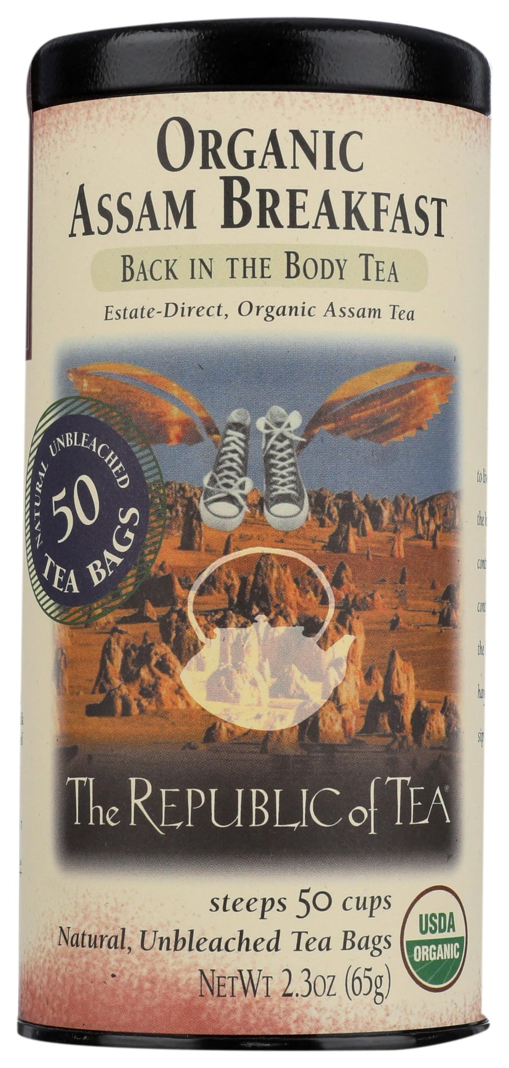 USDA Organic and certifications label on tea packaging