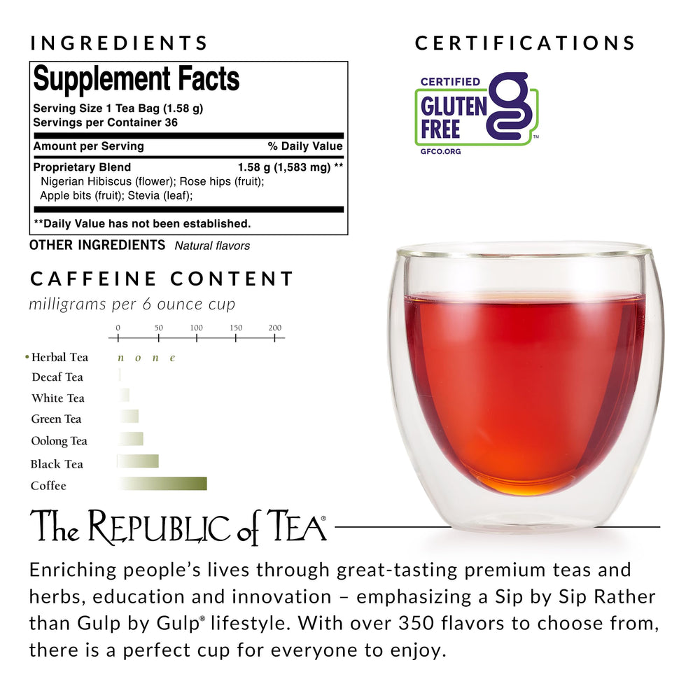 The Republic of Tea vanilla-apple hibiscus teapot scene for tea time.