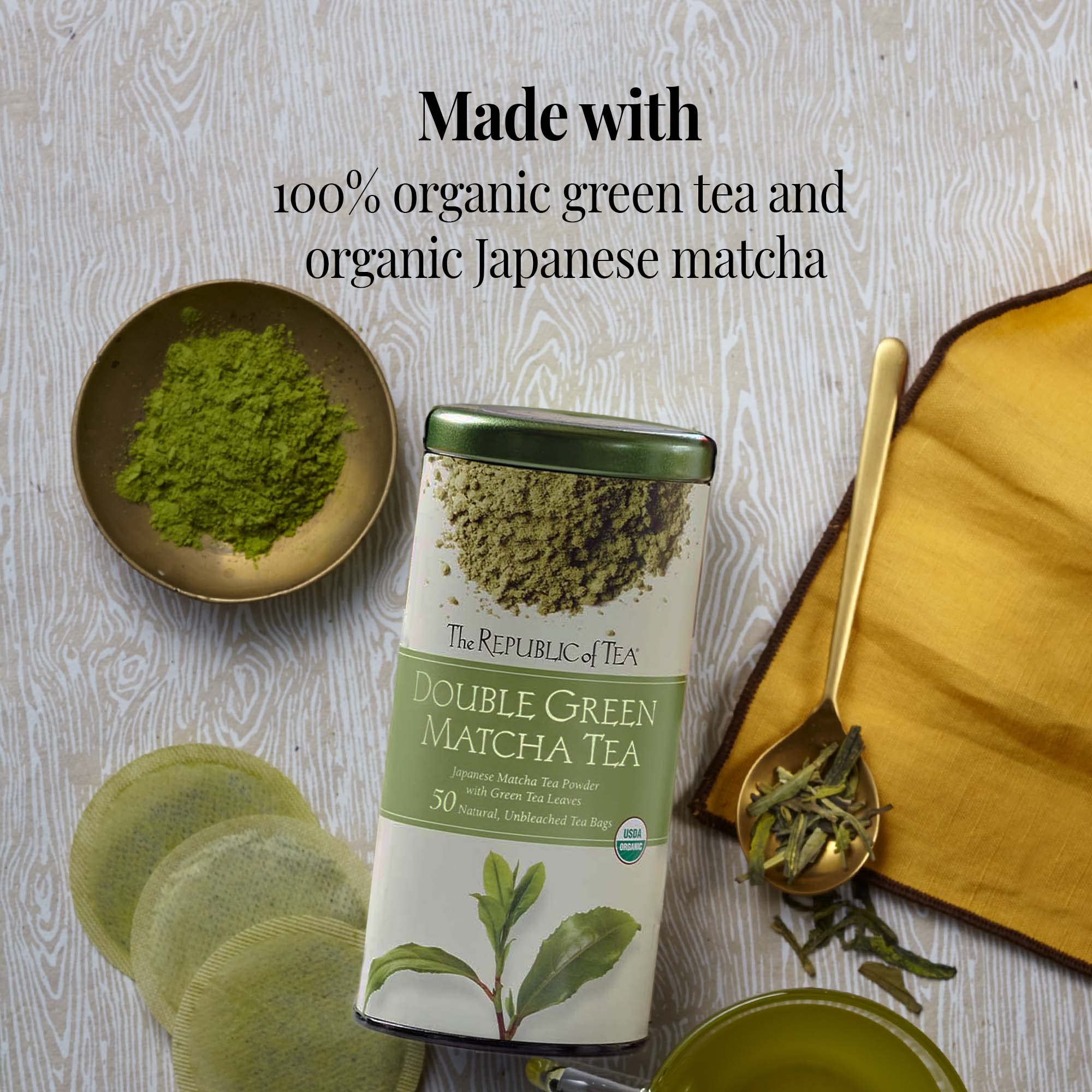 The Republic of Tea whipped matcha foam inviting a quick, everyday ceremony.