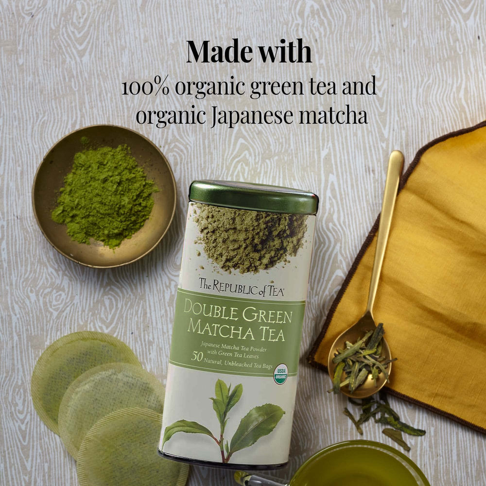 The Republic of Tea whipped matcha foam inviting a quick, everyday ceremony.