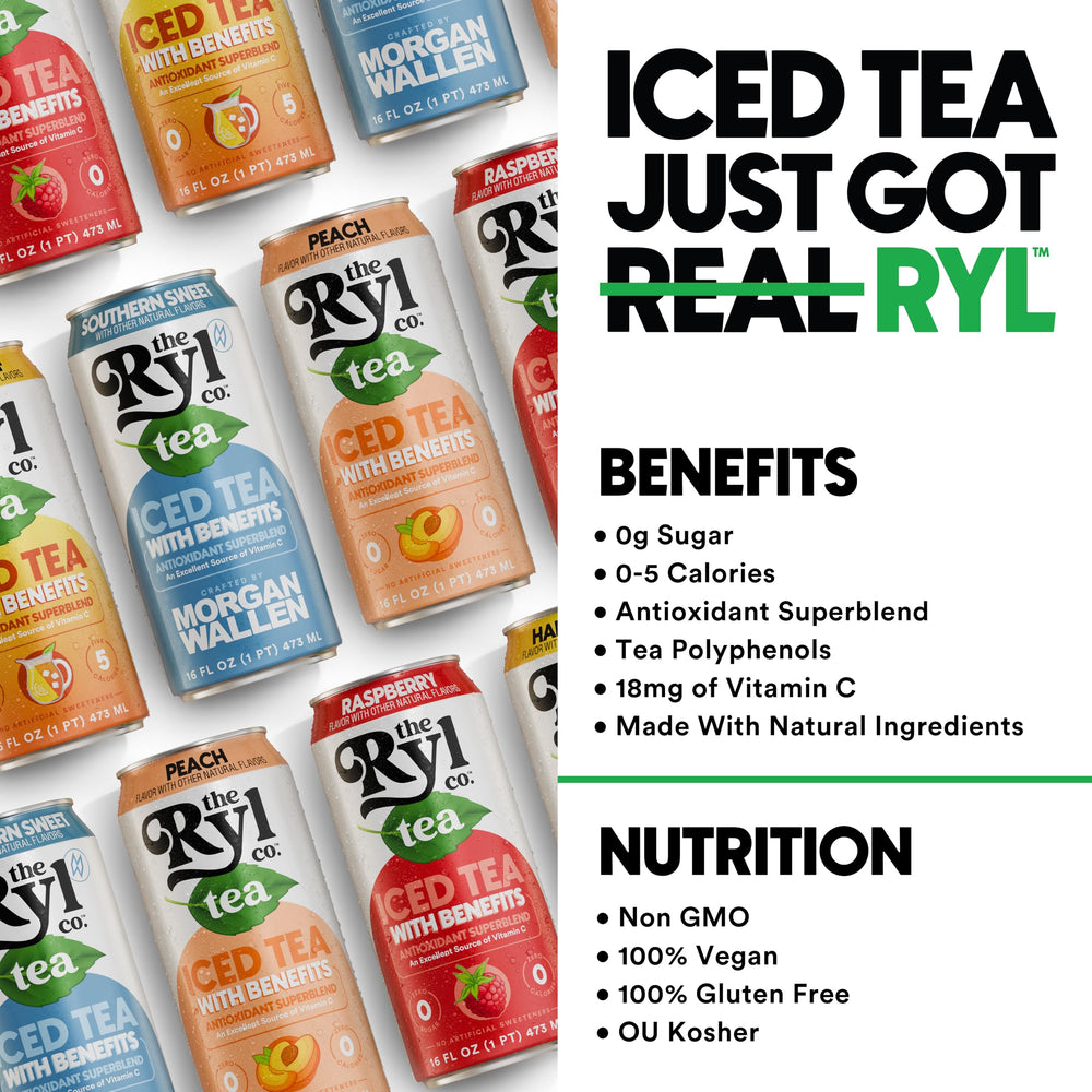 The Ryl Co Iced Tea MVP nutrition panel notes non-GMO and kosher.