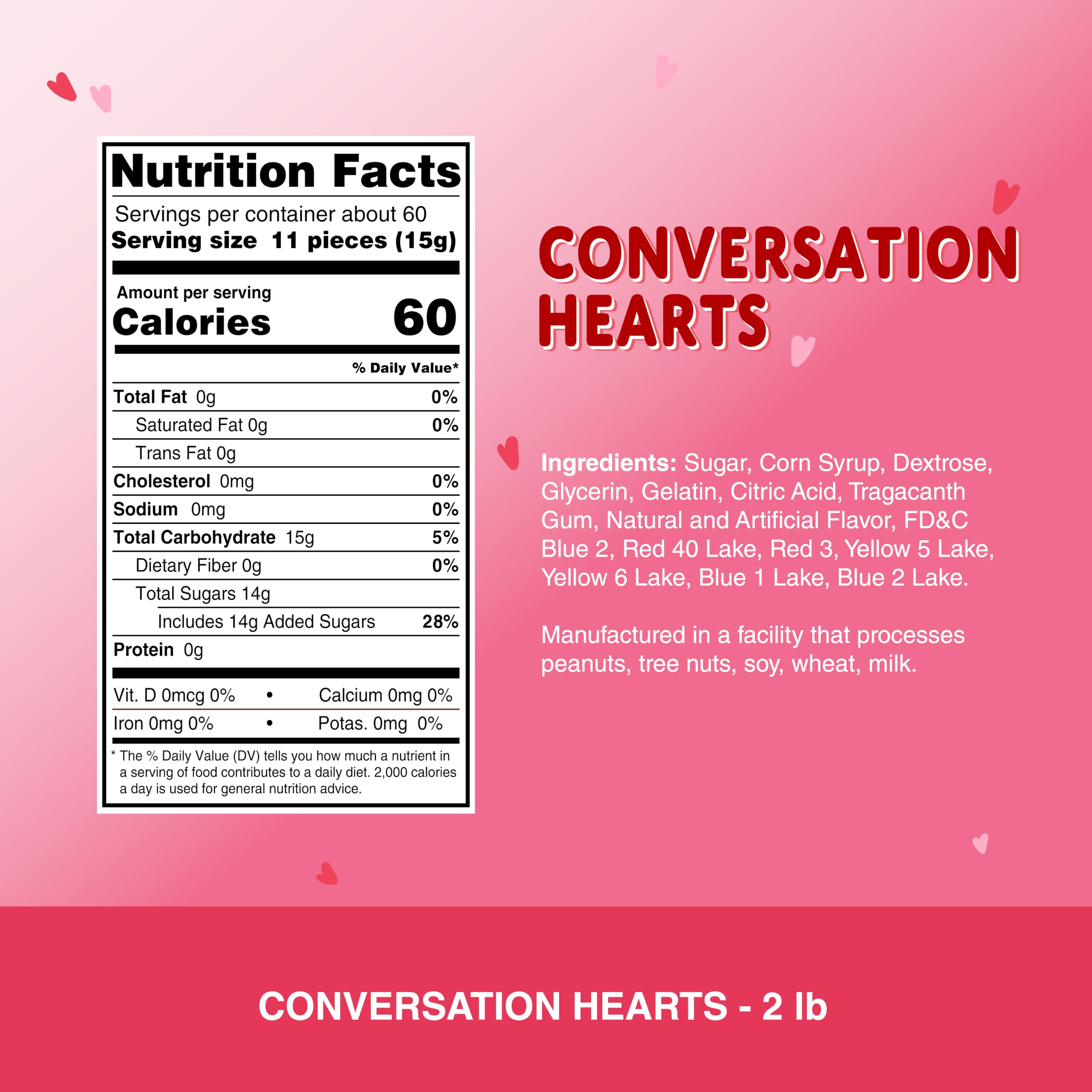 The Snackery Conversation Hearts with fruity flavors, perfect for celebrations and snacking.