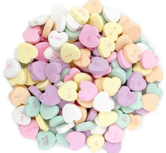 The Snackery Conversation Hearts in pastel colors, ideal for gifting and party decor.