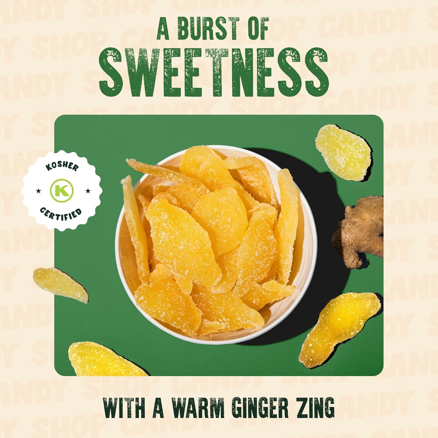 The Snackery ginger slices served on a plate for snacking and recipes