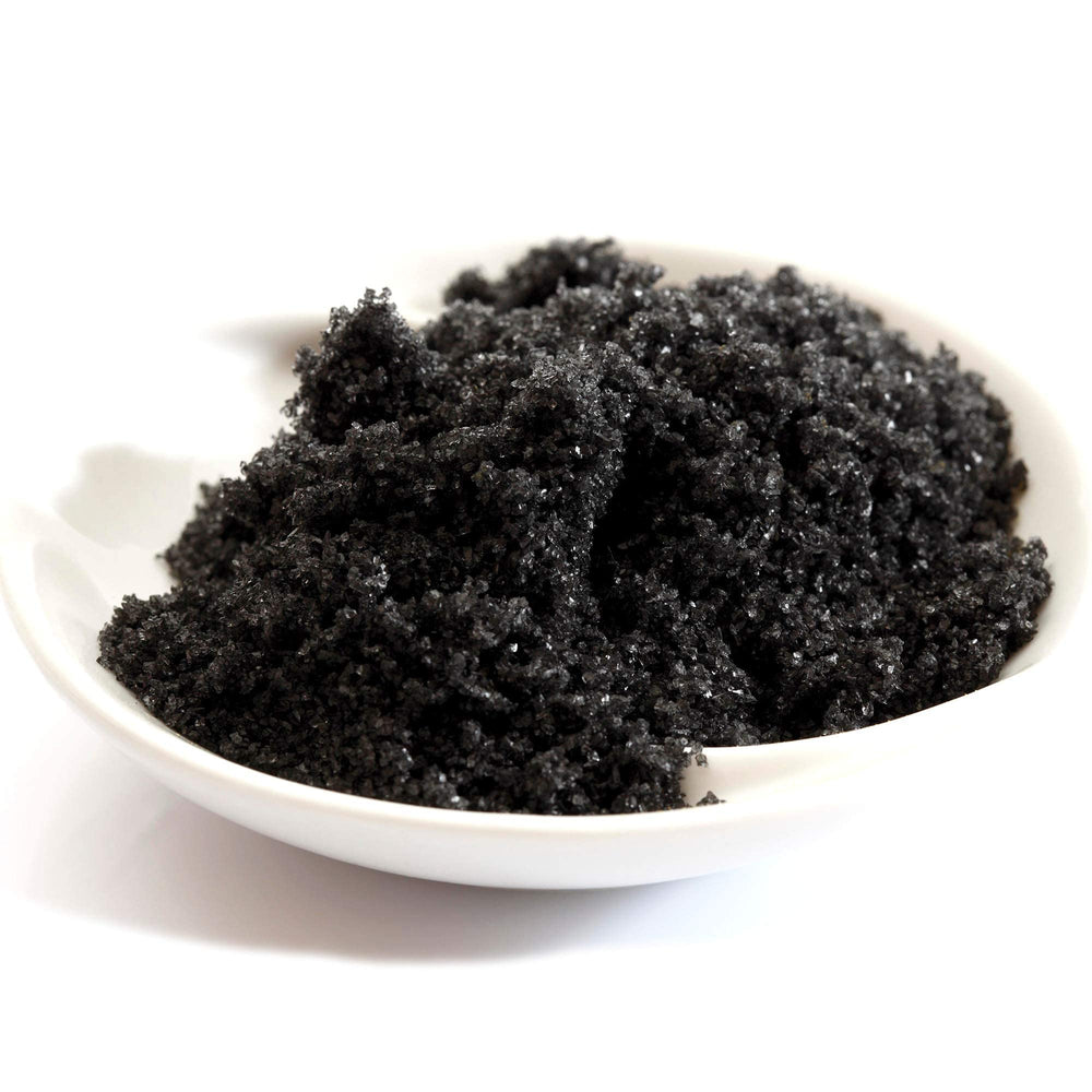 The Spice Lab Black Lava Salt on a seafood dish adds dramatic color