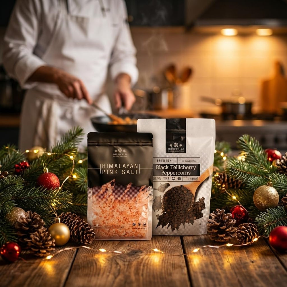 The Spice Lab grinder-ready salt coarse crystals for easy manual or electric grinding.