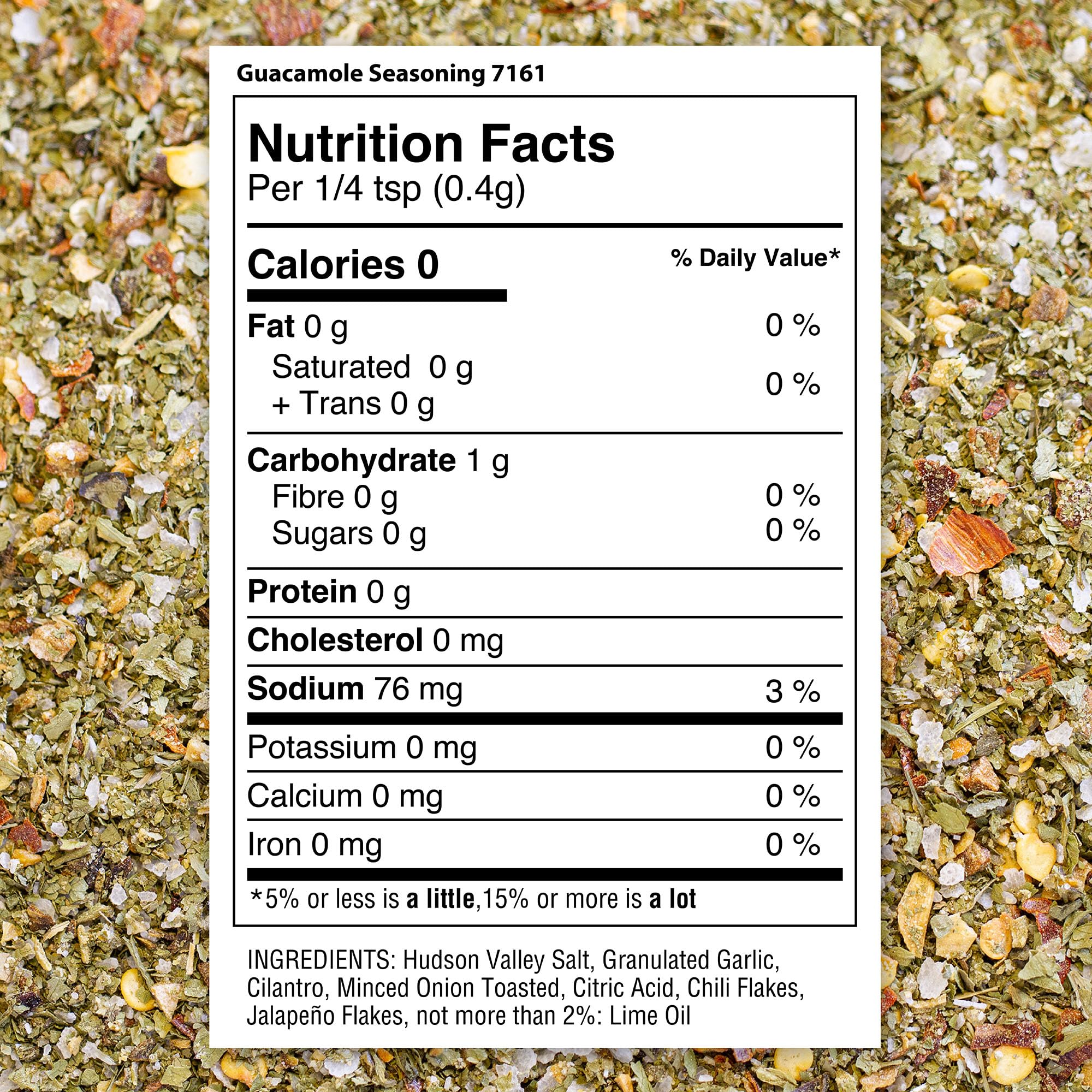 The Spice Lab Guacamole Mix sprinkled over dip for party-ready guacamole.