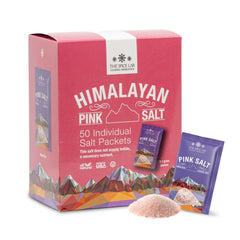 The Spice Lab Himalayan Pink Salt packets, convenient for cooking.