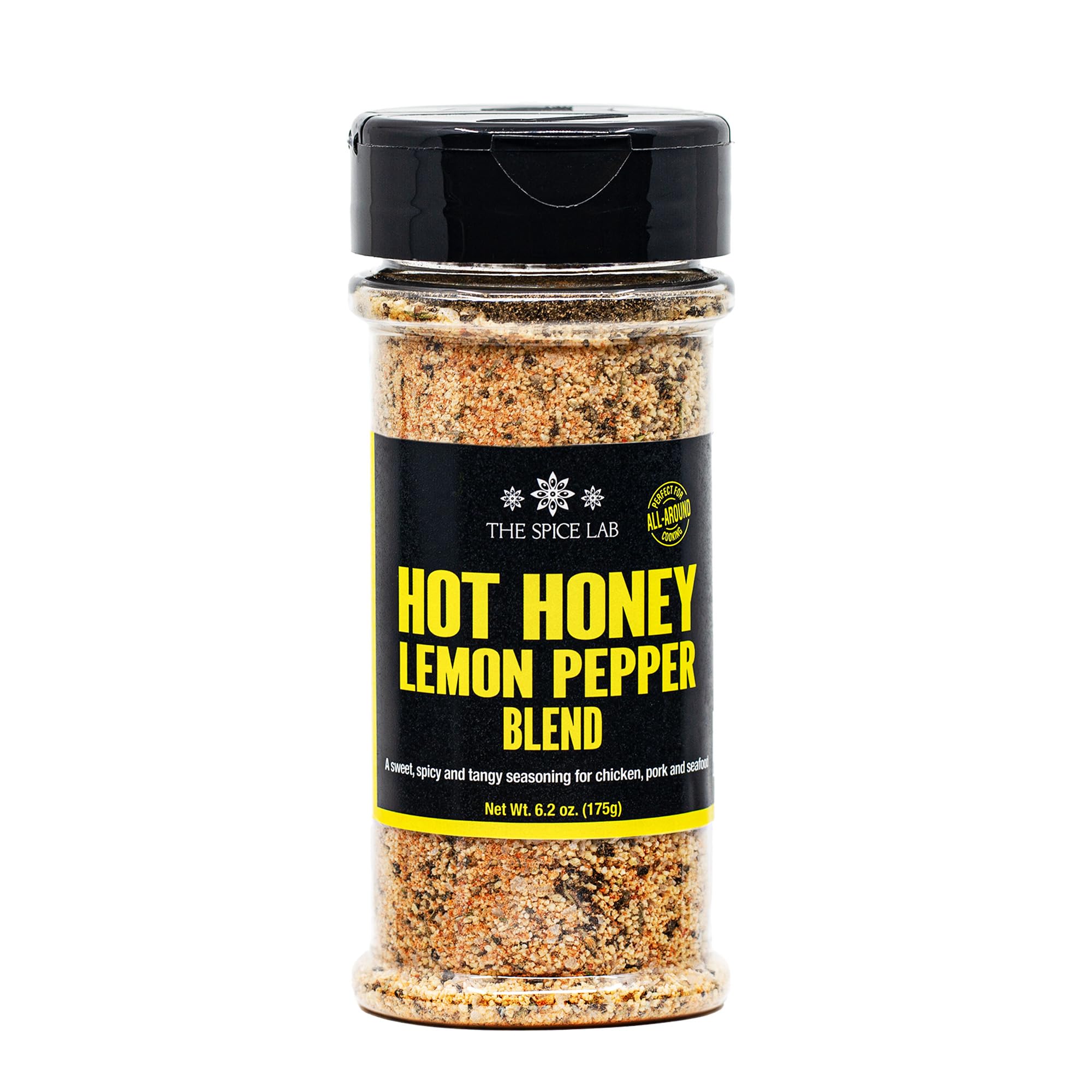 The Spice Lab Hot Honey Lemon Pepper Blend bottle for bold, balanced flavor.
