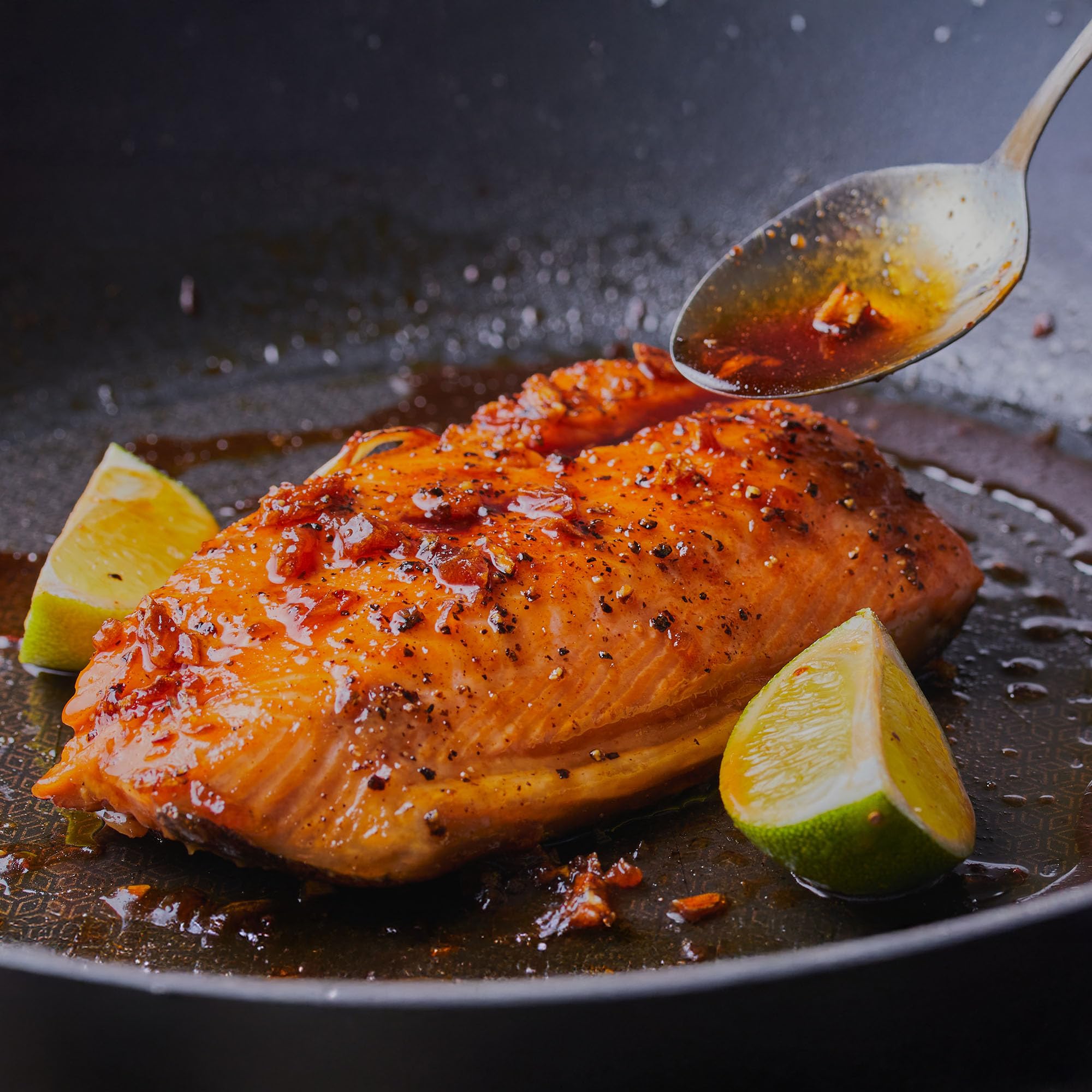 The Spice Lab Hot Honey Lemon Pepper on pork chops for a bold finish.