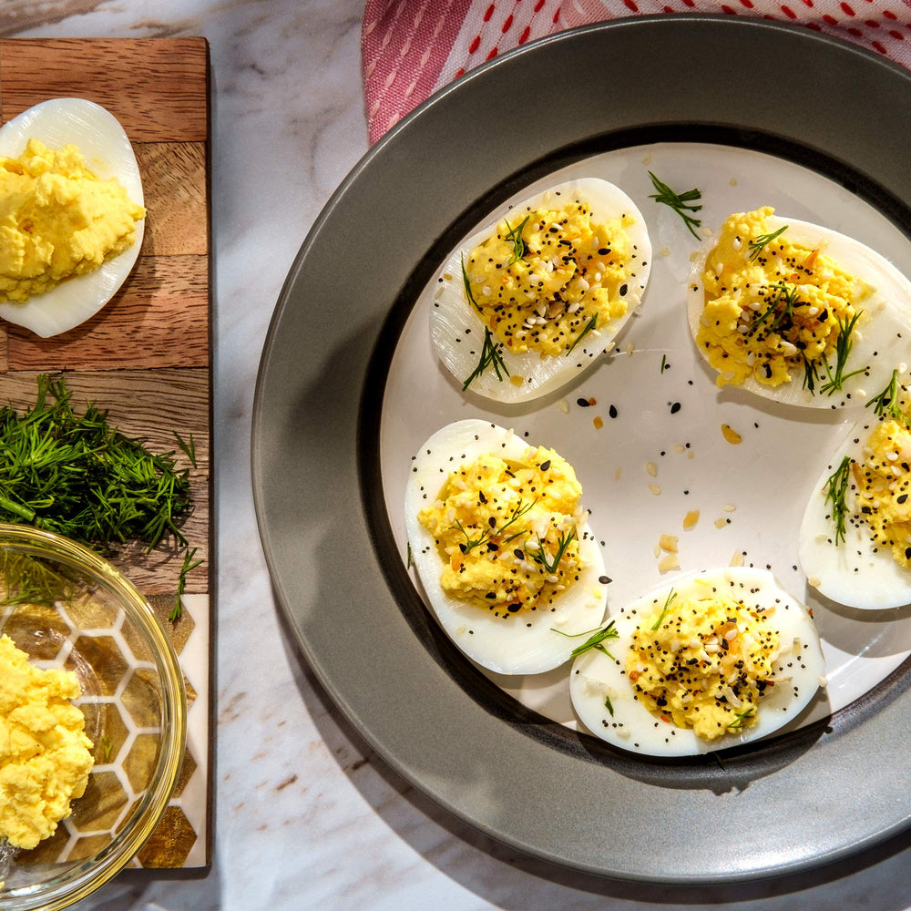 The Spice Lab Everything Bagel Seasoning in a kitchen scene signals premium flavor.