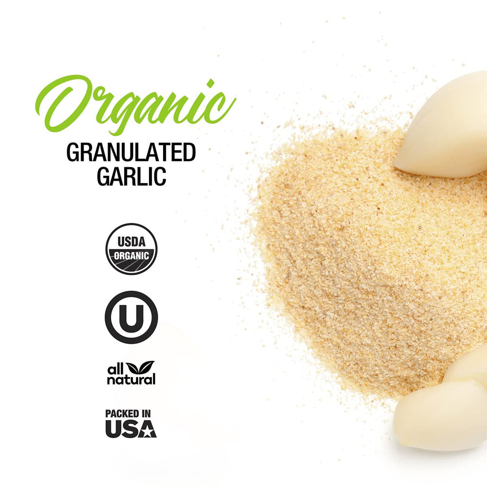 Garlic bread topped with The Spice Lab organic granulated garlic