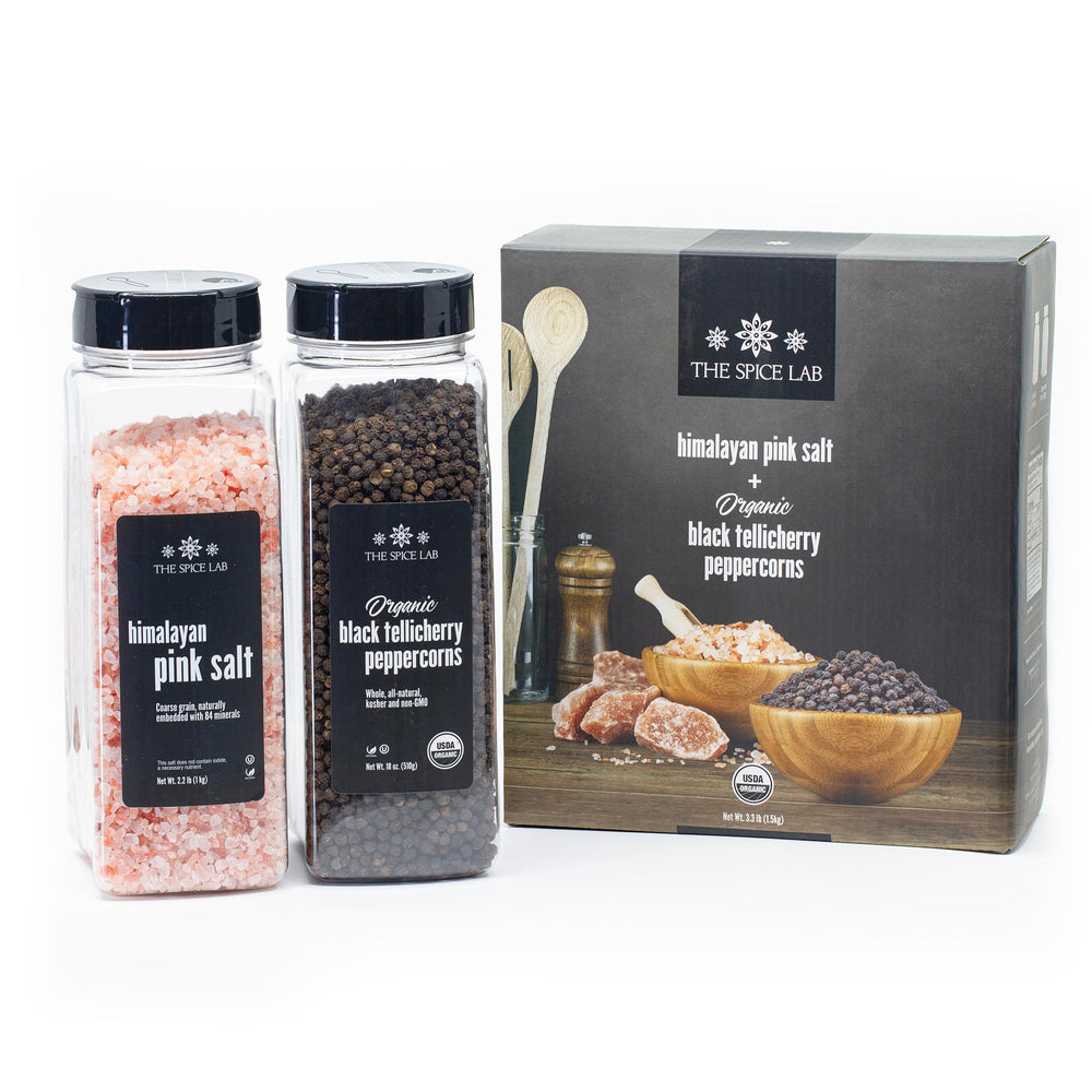 The Spice Lab pink Himalayan salt coarse 2.2 lb tub for versatile kitchen seasoning.