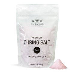 The Spice Lab Pink Prague Powder 1 on bacon for reliable curing and pink color.