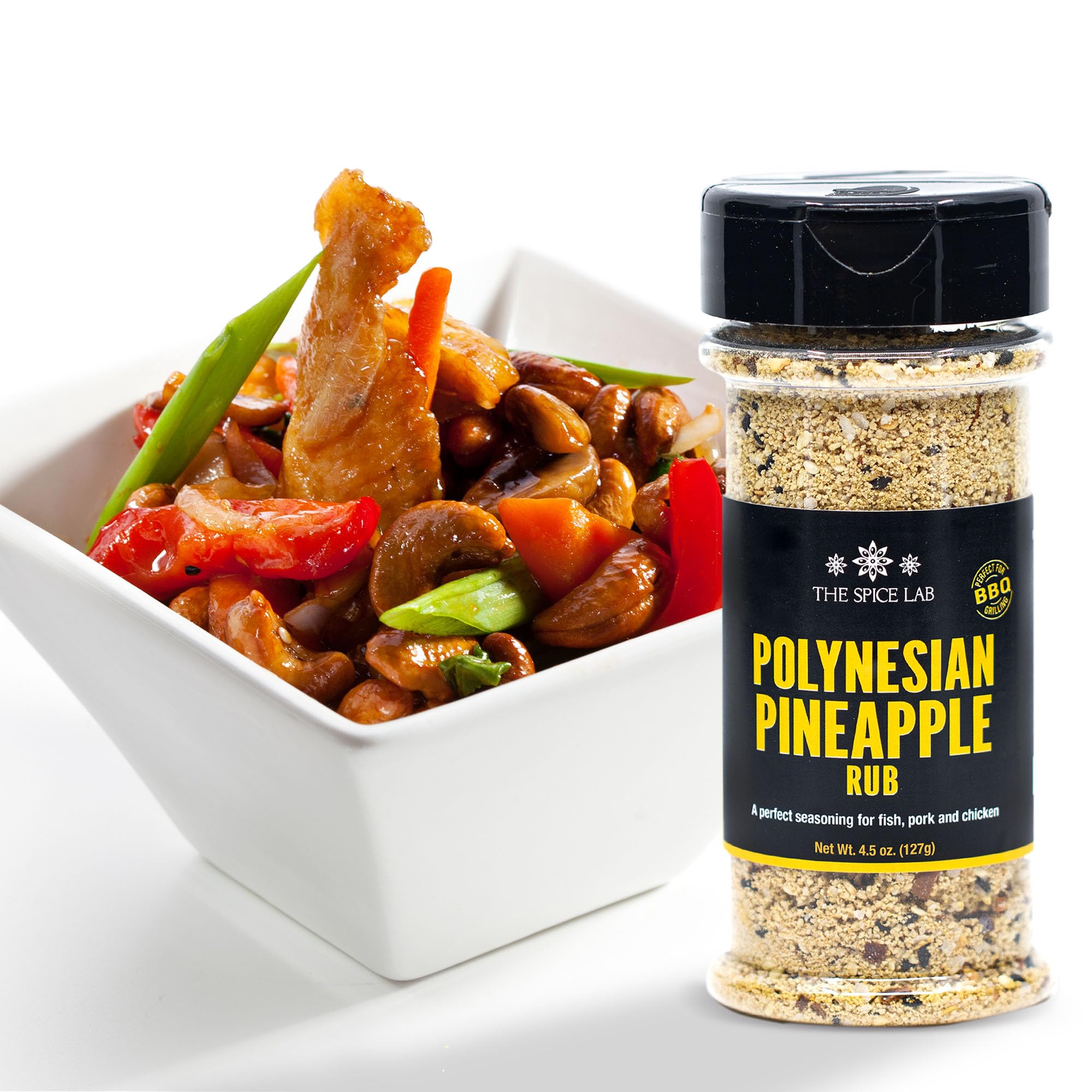 The Spice Lab Polynesian Pineapple Rub gives salmon a glossy, savory finish.