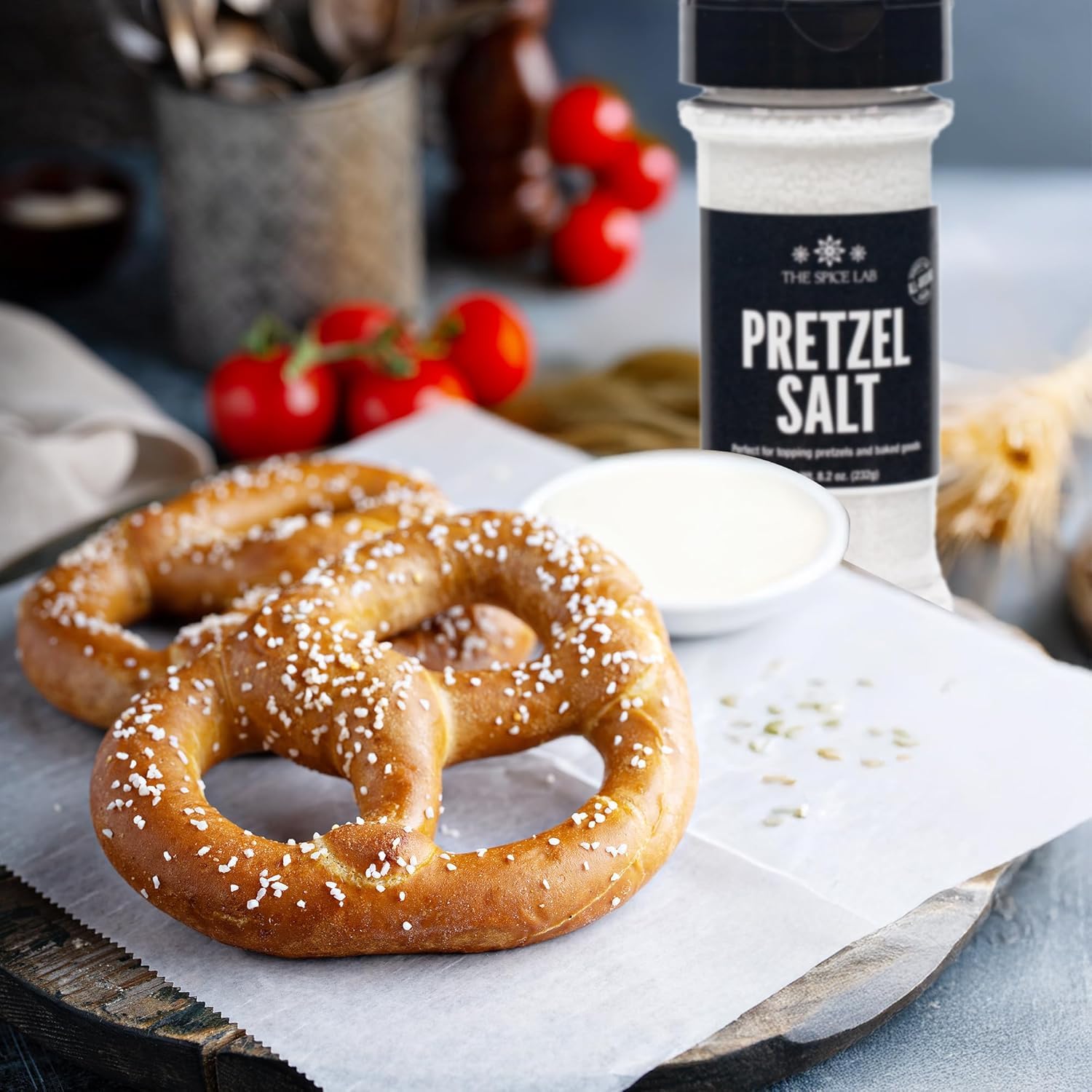 The Spice Lab pretzel salt on bagels adds finishing crunch.