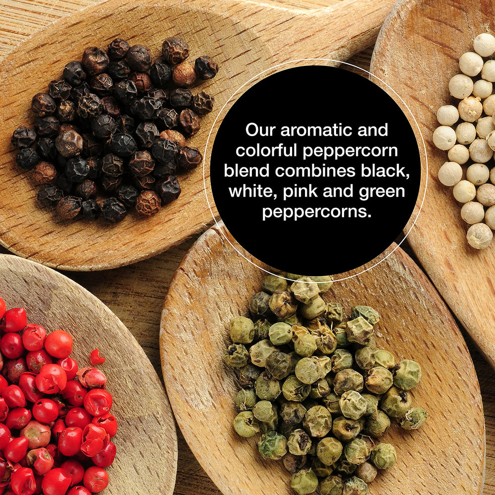The Spice Lab Rainbow Peppercorns 1lb bag is grinder-ready for easy tabletop seasoning.
