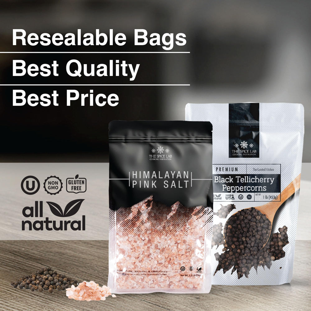 The Spice Lab resealable packaging helps keep spices fresh over months.