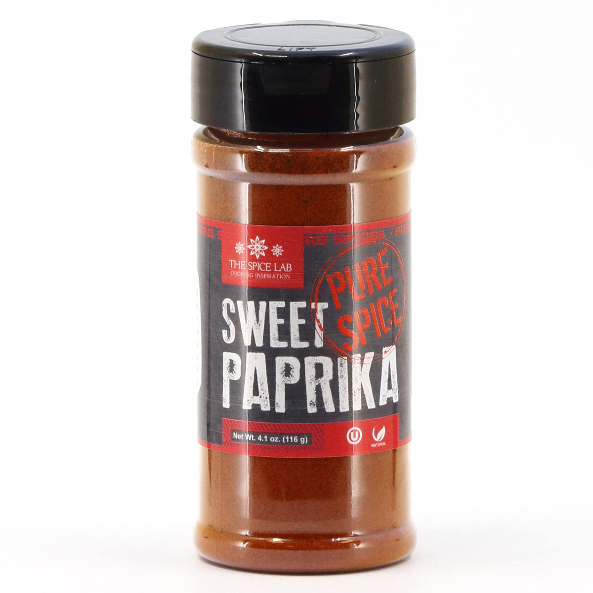 The Spice Lab Sweet Paprika Powder jar front enhances color and flavor for meats.