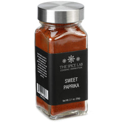 The Spice Lab Sweet Paprika Powder jar shows vibrant color for rich sauces.