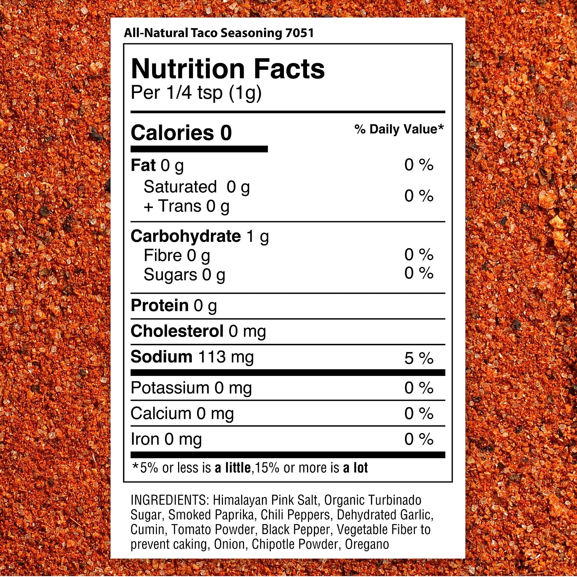 The Spice Lab taco seasoning jar close up highlighting ingredients for versatile meals